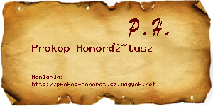 Prokop Honorátusz névjegykártya